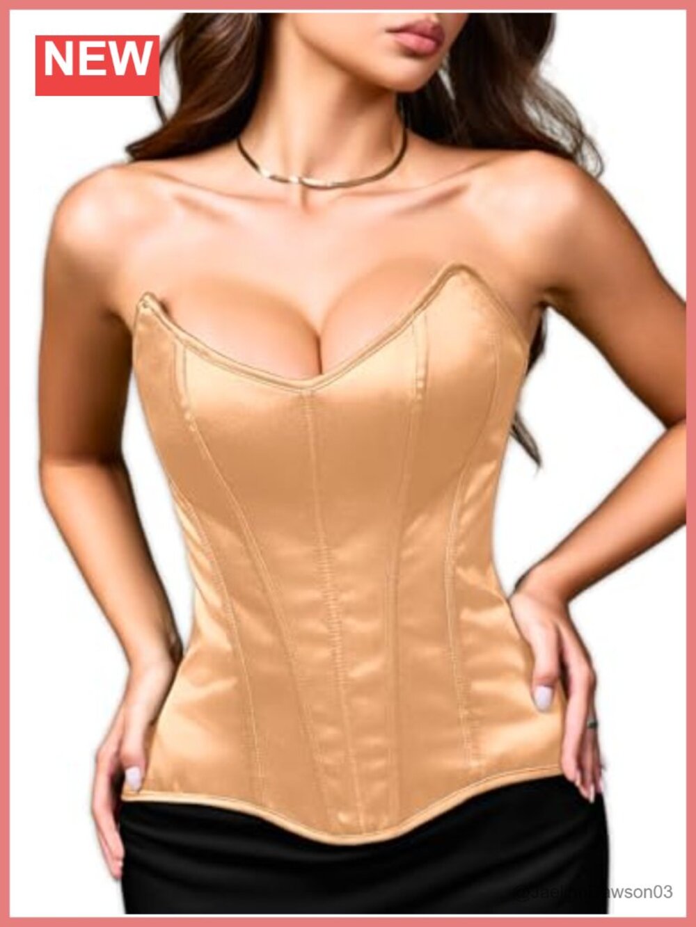 Satin Overbust Lace Up Corset Top Steel Boned Bustier